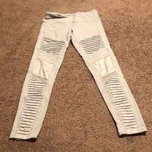 ALO yoga moto legging light gray size M